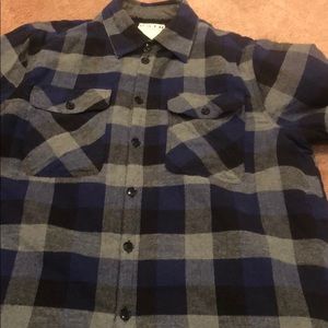 Mens quilted fleece lined flannel shirt jacket szL